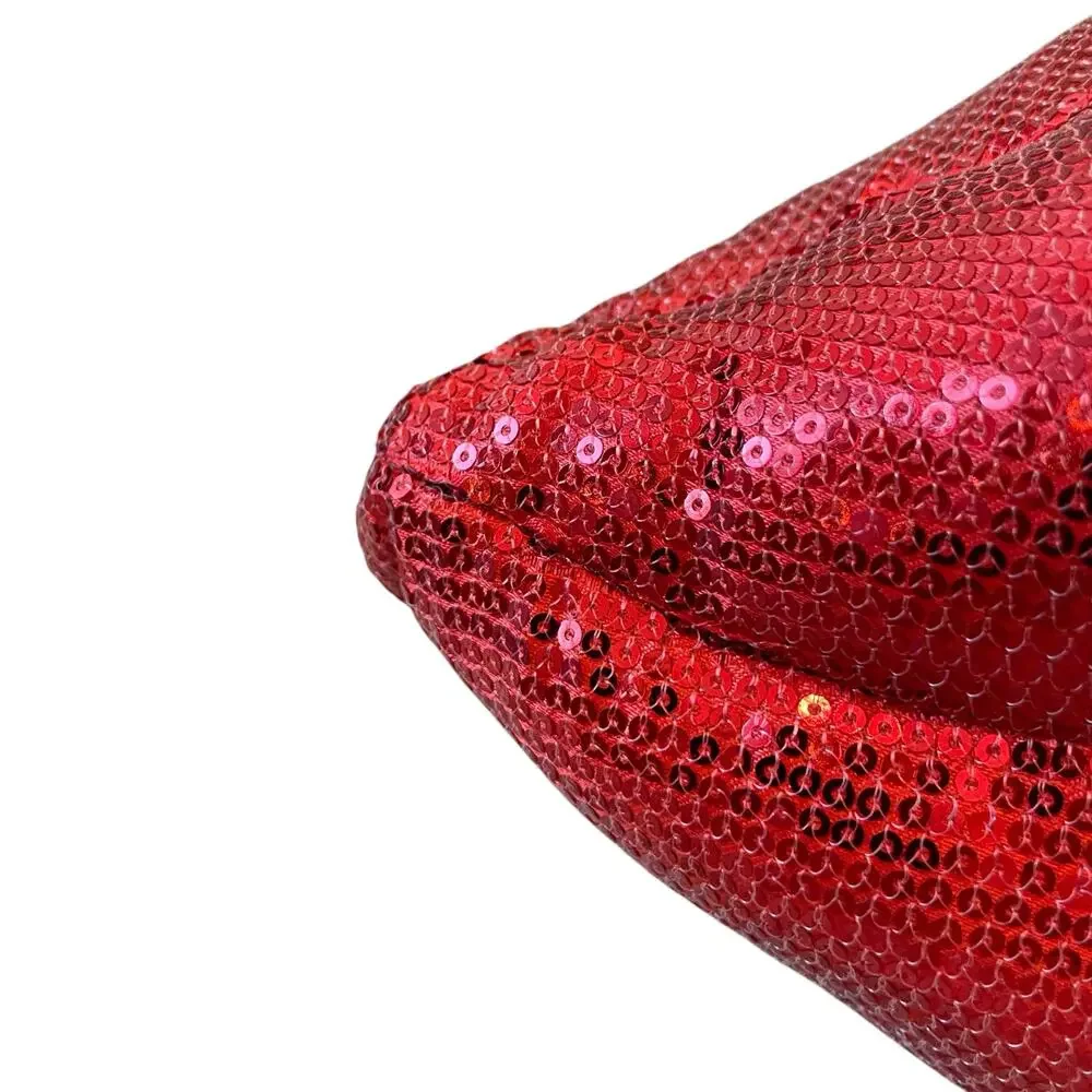 Cynthia Rowley Red Sequin Lips Shaped Pillow Valentines Day Love Kiss NEW